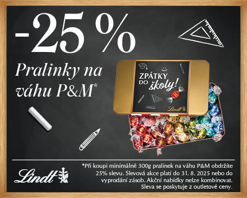 EXTRA sleva 25 % na pralinky na váhu P&M