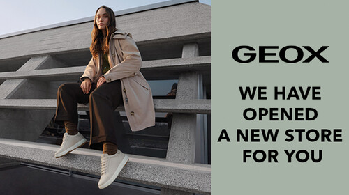 We have opened a new store for you. GEOX – shoes that breathe.